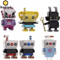 Bricklink Ideas Adventure Game Cuphead Anime Figures Doll Bricks Head Set Mugman Chalice The Devil Building Blocks Kid Toys Gift