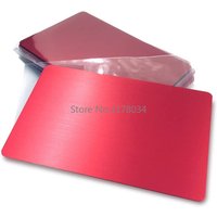 10pcs/pack 304 Stainless Steel Thick 0.8mm Red Metal Business Cards Blanks Card for Customer Laser Engraving DIY Gift Cards