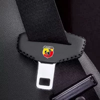 2pcs Car Seat Belt Buckle Cover Protector Anti-collision Case PU Leather Protection Wear For Fiat Abarth 595 Abarth 500