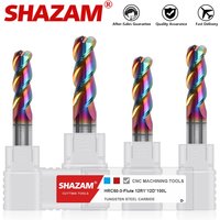 Shazam hrc65 Wolfram stahl karbid dlc Beschichtung 3-Flöten-Rundnasenfräser cnc Bearbeitungs zentrum Schaft fräser