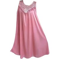 Assorted Color Women's Satin Nightdress V Neck Lace Trim Flowy Summer Sleepwear Loungewear Intimate Wear Home Dressing