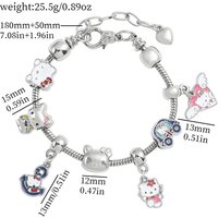 Sanrio Hello Kitty Adjustable Bracelet, Cute Cartoon Anime Alloy Jewelry, Stylish Daily Wear, Perfect Gift for Fans