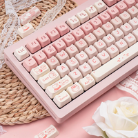 Pink Kitten, Girl MAO Keycap PBT 134 Keys, Customized for 60/84/98/108 Mechanical Keyboard