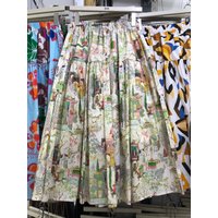 Abstract Print Half-length A-line Skirt Women's Midi Umbrella Skirt Ethnic Minority Style Oil Painting Design Casual...