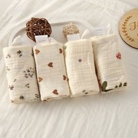 New 4-Layer Pure Cotton Cotton Washcloth Absorbent Soft Square Towels Towels Gauze Cotton Newborn Burp Cloth