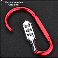 AliExpress NONE Aluminum Alloy D Shape Carabiner Hook With 3 Digit Combination Lock For Travel Backpack Helmet Bike Basket Security Gear