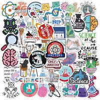 50PCS Physics, Chemistry, Biology Experiment Vinyl Stickers, Student Science Laboratory Sticker Decals for phone