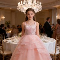 Teenager girls Pink formal Dress Sequins Mesh Princess Dress Adult Prom Gown For Women performance graduation Party Dressup