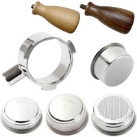 51mm Bottomless Portafilter 3 Ears with 1 2 Pressurized Cup Short Handle Coffee Portafilter Replacement For Delonghi EC685 EC680