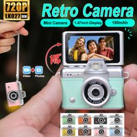 Mini-Digitalkamera 180° in Handgröße ° Flip-Selfie-Bildschirm mit Taschenlampe, mehrere Filter, Schlüsselanhänger, tragbare Digitalkamera LK027