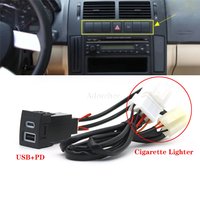 Car Charger Socket Dual USB PD Type C Charging Outlet Power Adapter Phone For VW POLO 2004-2011 Accessories