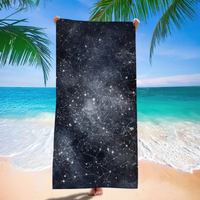 Dark Black Galaxy Star Constellation Night Sky Beach Towel Quick Dry Sand Free Swim Towel for Beach Pool Yoga Night Camping