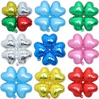 10pcs 18inch 4Petals Flower Aluminum Foil Balloons Arch Four Leaf Clover Baloes Building Column Arch for Wedding Decor Globos