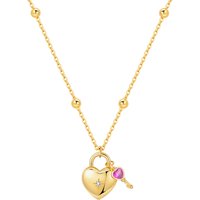 CYCUFF 925 Sterling Silver 18K Gold Heart-shaped Lock Key Necklace Pendant Necklace for Women Birthday Gifts Wedding Jewelry