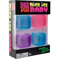 Needoh Nice Ice Baby Fidget Cube Set 4 Pack Super Solid Squish Sensory Toys Non-toxic Squeeze Toys for ADHD and Autism Gift