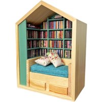Shake Away Your Anxiety Anti-Anxiety Bookshelf Creative Reduce Pressure Mini Bookshelf Fidget Toys with 200 Books and 2 Cushions