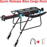 Quick Release Adjustable Bike Bicycle Cargo Rack Bike Rear Rack MTB Road Bicycle Bike Cargo Luggage Carrier Rack with Mudguard