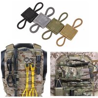 4PCS/Set Tactical MOLLE Elastic Ribbon Buckle Binding Retainer for PTT Antenna Stick Pipe Rope Webbing Buckle Holder Clip