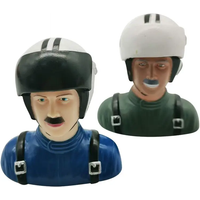 Haoye 1 Pc 1/6 Scale Civil Pilots Figures With Helmet Toy Model For RC Plane Accessories Hobby Color Red Blue Army Green Orange