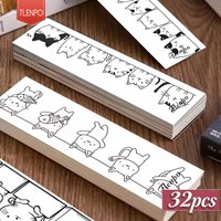 32pcs, cute simple cat-themed Bookmark, a loving gift for bookworms, friends, and teachers, DIY decorative page marker