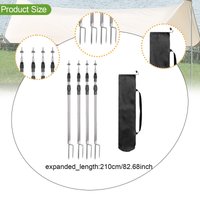 4Pcs Camping Tarp Poles Adjustable Heavy Duty Support Rods Multifunctional Tent Poles for Camping Gazebo Hiking Tarpaulin Canopy
