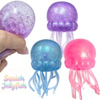 Push Bubble Squish Jellyfish Fidget Toy Super Solid Squish Stress Relief Squeeze Ball for Kids Adults Anxiety Sensory Toy Gift