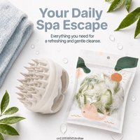 Hair Scalp Massager Shampoo Brush Scalp Exfoliator Dandruff With Bath Puffs Mesh Sponge Puffs Body Exfoliating Skin Scrub Set