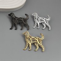 Original design branch pet dog stainless steel gold-plated brooch, waterproof and non-fading pin, men's suit badge