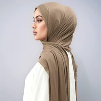 Ramadan Muslim Shimmer Rhinestone Jersey Cotton Hijab Scarf for Women Solid Headscarf Shawl Wrap with Diamonds Turban Bandana