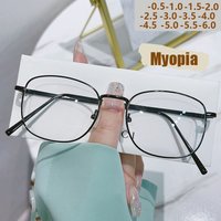 New Stylish Thin Frames Without Makeup Glasses Frames Anti-blue Light Big Face Slimming Myopia Glasses 1705
