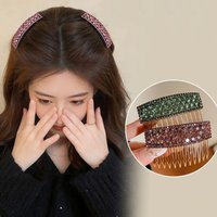 Colorful Korean-Style Shiny Hair Comb Princess Hair Clip New Elegant Updo Comb Hairpin for Bangs and Wispy Hair