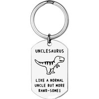 Funny Uncle / Daddy Keychain Uncle Birthday Gift From Niece Nephew Uncle a Saurus Like a Normal Uncle But More Awesome Keychain