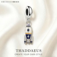 Rocket Charm Europe Style Fine Jewelry Women Men Trendy Gift In 925 Sterling Silver