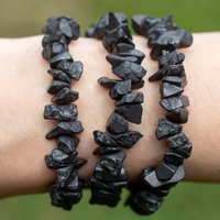 Gravel Black tourmaline Bracelet,Adjustable bracelet,Natural stone bracelet,1pc