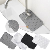 Washable Faucet Absorbent Mat Silicone Drain Pad Splash Catcher Splash-proof Faucet Wraparound Dish Drying Pads Kitchen Supplies