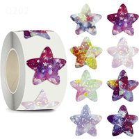 50-500pcs Holographic Color Star Stickers Reward Foil Star Stickers Labels For Wall Crafts Classroom Supplies Stationery Sticker