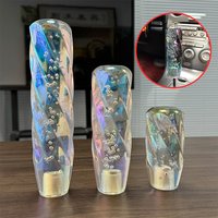 Car Manual Shifter Head Shift Knob Stick Crystal Transparent Colorful Gear Shift Knob Helicoid Pattern Shifter Lever