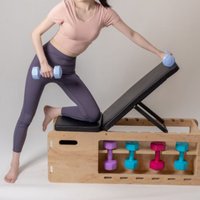Wooden Exercise Bench Multifunction Adjustable Bench Fitness Equipment Full Body Training Multi-Position