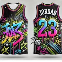 2026 Summer Novelty Cartoon Printed Sports Vest, Graffiti Style, Breathable Eye-Catching for Adults - Lightweight