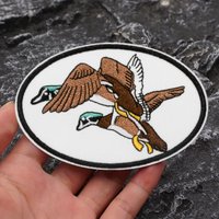 1PC Ferocious Mallard Hunting Embroidered Patch Morale Inspiring Cartoon Animal Badge For Clothing Jacket Trucker Hat DIY Gift