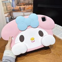 Cartoon Melody Leg Holder Case for iPad Pro 2025 2024 11in Case 10th Gen iPad 10.9in 10.2in 9.7in Mini 6 7 8.3in Silicone Cover