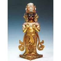 Copper gilding Zaki Lhamo Buddha statue Nepal Tibet Palden Lhamo God of Wealth sculpture,Large,42cm,31cm,21cm,14cm