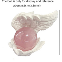 1pc Creative angel wings, resin handcrafted crystal ball base, desktop decoration, glass ball seat, display item base