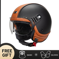 Big Head Circumference New DOT Standard Electric Motorcycle Helmet Four Season Universal Retro Three-quarters Helmet