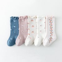 Newborn Baby Girl Socks New Kids Ruffled Knee High Socks Toddler Soft Cotton Spring Autumn Children Princess Long Socks