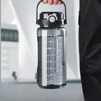 1.5L Sports Water Cup With Straws & Handle BPA-Free Leak-Proof Portable Water Bottle Large Capacity Plastic Straw Water Cup