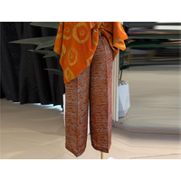 Two Piece Set Women Outfit 2026 New Spring Autumn Fashion Print V-Neck Bat Sleeve Loose Top & High Waist Straight Leg Pants Set