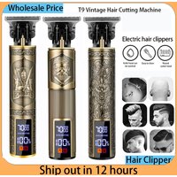 T9 Vintage Hair Clipper Portable Hair Cutting Machine USB Fast Charging Shaver Barber Cordless Hair Trimmer For Men's Barbe