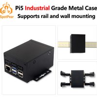 Raspberry Pi 5 Industrial grade large space metal Case D For official Active Cooler PCle/PoE HAT