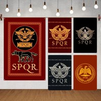Classical Retro Ancient R-Rome S-SPQR Flags Flags for indoor decoration with no edging and four corner rings for easy hanging